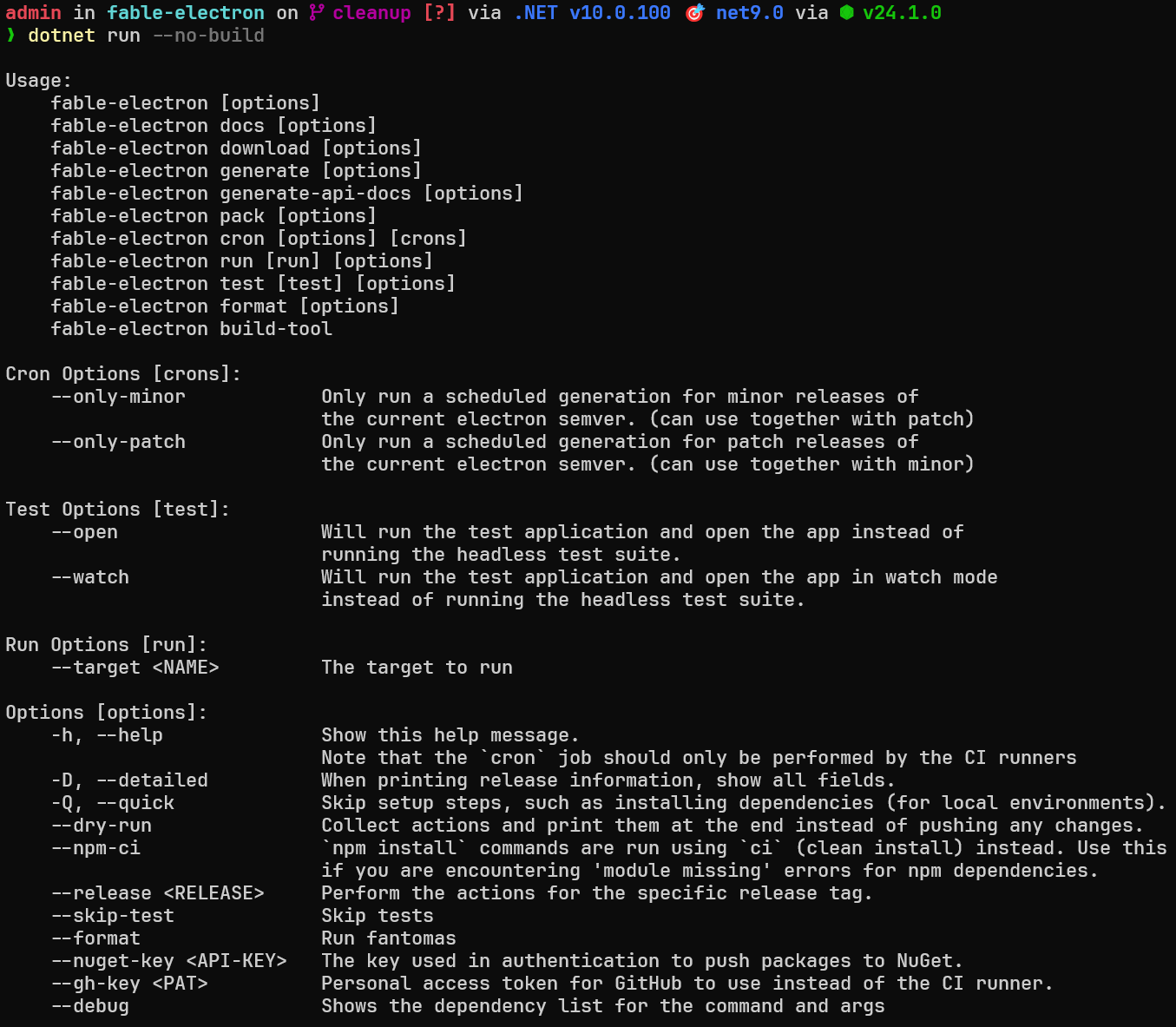 Image of help screen